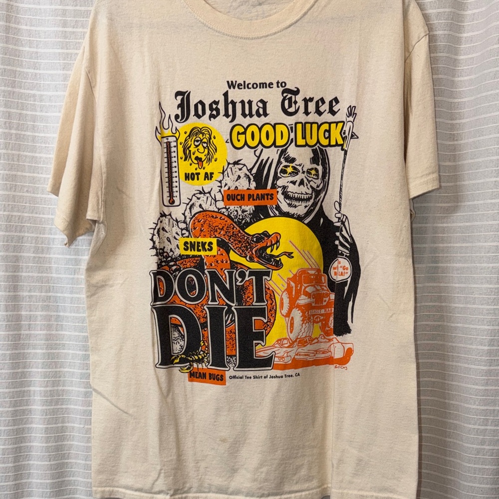 Joshua Tree Graphic Men's T-Shirt - Cream